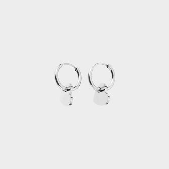 Oorbellen creool hart zilver