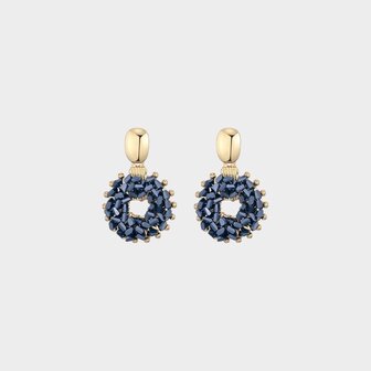 Oorbellen cirkel candy blauw