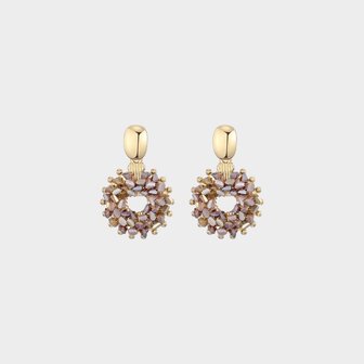 Oorbellen cirkel candy taupe