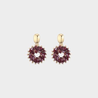Oorbellen cirkel candy bordeaux