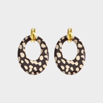 Oorbellen creool leopard bruin