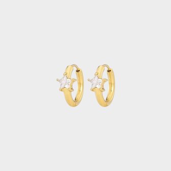 Oorbellen crystal ster goud