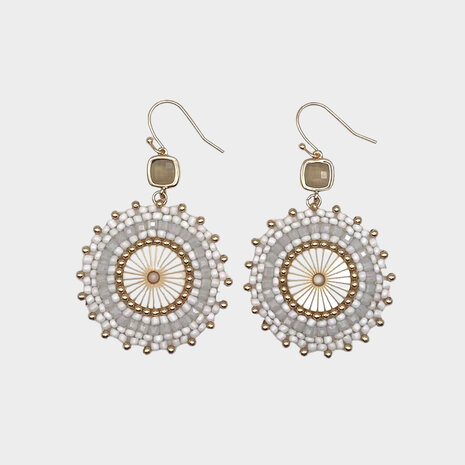 Oorbellen rozet crystal wit