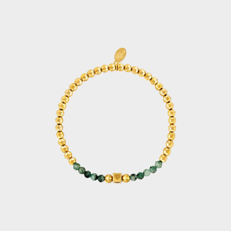 Armband hart staal groen