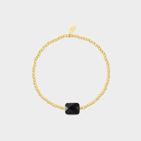 Armband staal square zwart