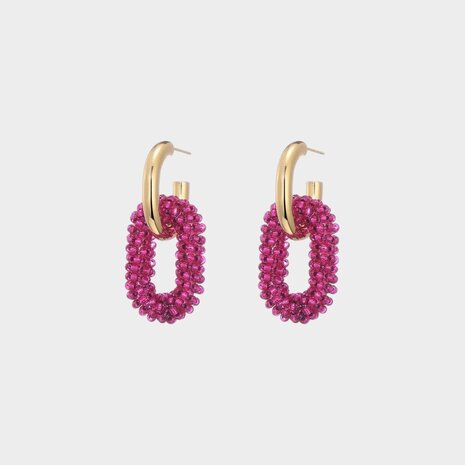 Oorbellen candy mini fuchsia