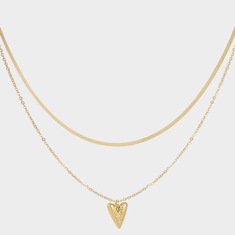 Ketting dubbel hart dicht