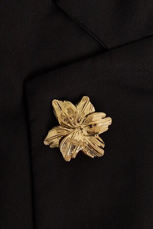 Broche bloem goud