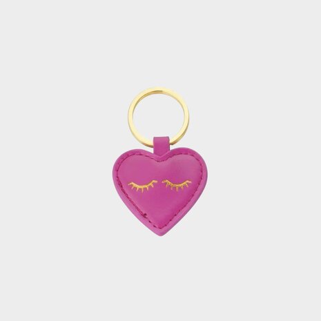 Sleutelhanger hart fuchsia