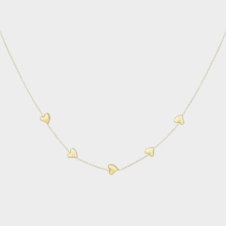 Ketting hartjes goud