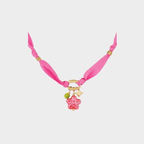 Ketting bloem fuchsia
