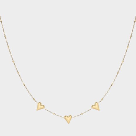 Ketting staal hart trio