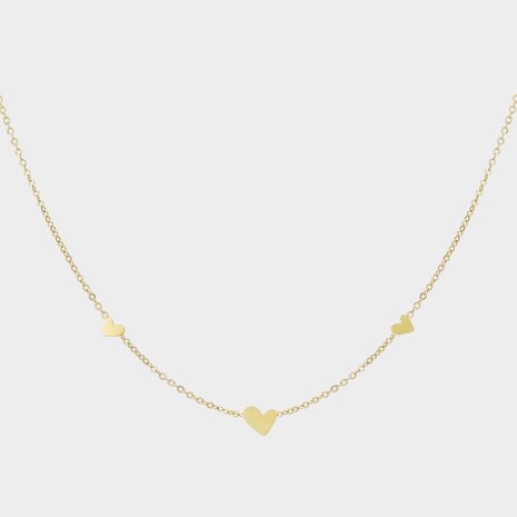 Ketting hart steel goud