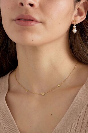 Ketting hart steel goud