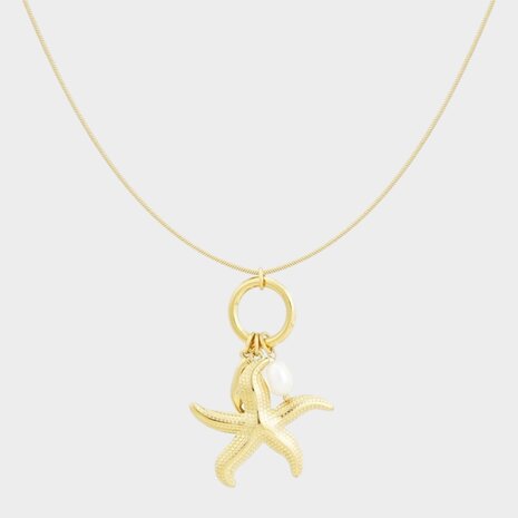 Ketting zeester parel goud