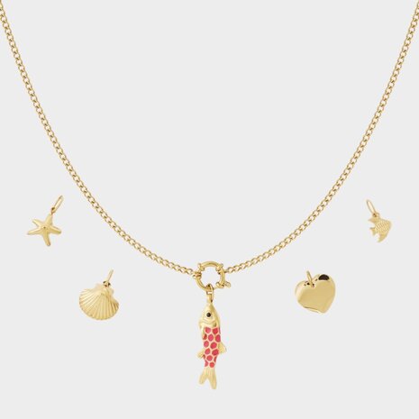 Ketting bedel vis fuchsia