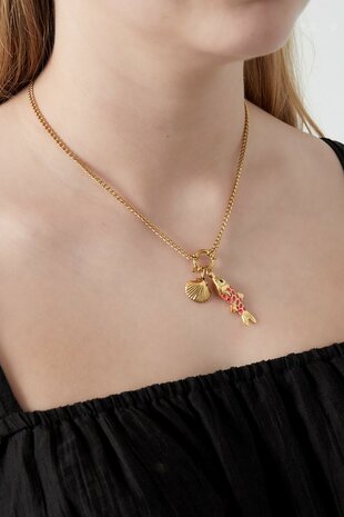 Ketting bedel vis fuchsia