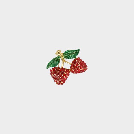 Broche crystal aardbei