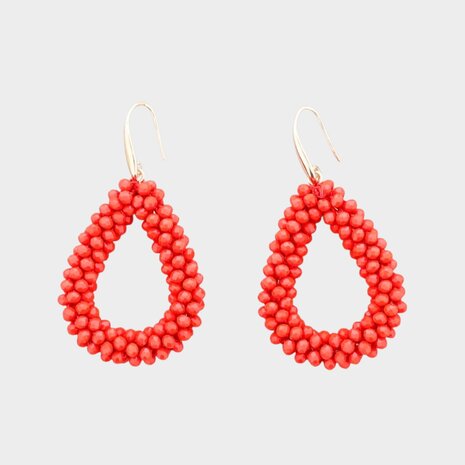 Oorbellen candy druppel rood