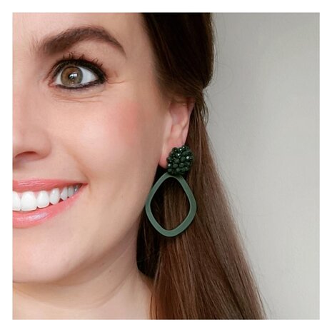 Oorbellen candy knop groen