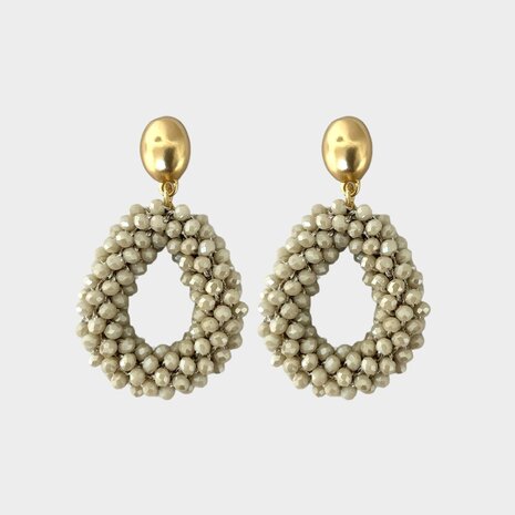 Oorbellen candy drop beige