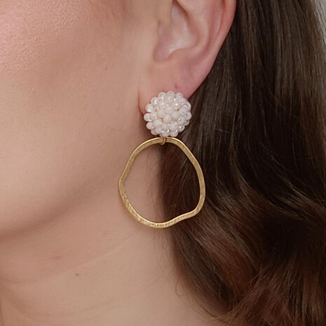 Oorbellen knop candy rood