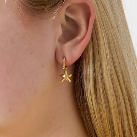 Oorbellen creool zeester goud