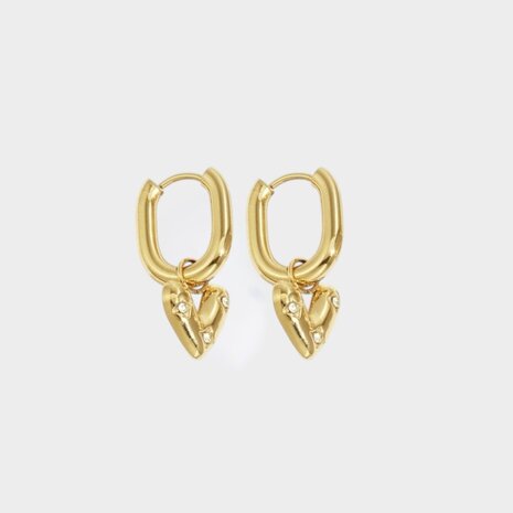 Oorbellen creool hart zirconia