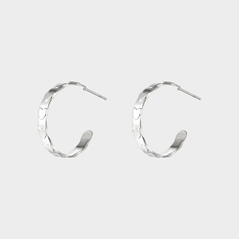 Oorbellen hart zilver