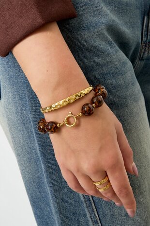Armband kraal slot leopard
