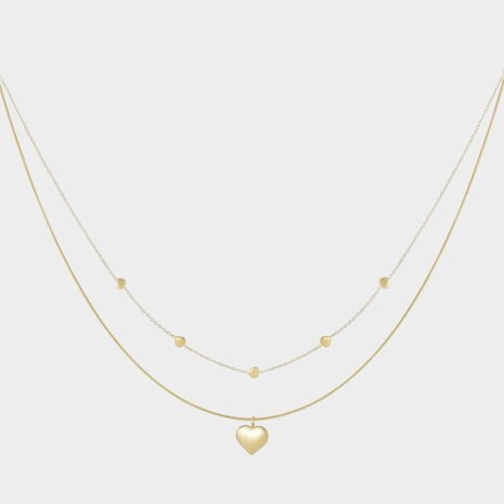 Ketting dubbel staal hart