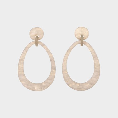 Oorbellen druppel m&ecirc;lee greige