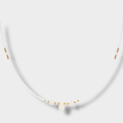 Ketting glas staal wit