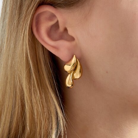 Oorbellen staal trio druppel