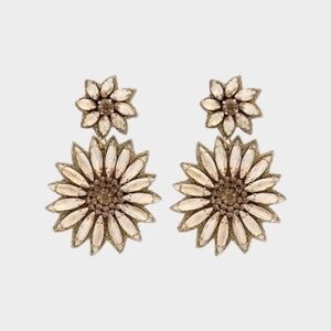 Oorbellen bloem crystal goud