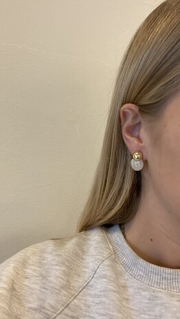 Oorbellen duo rond grijs