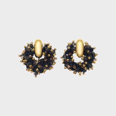 Oorbellen candy rond zwart