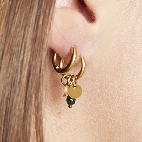 Oorbellen creool munt zwart