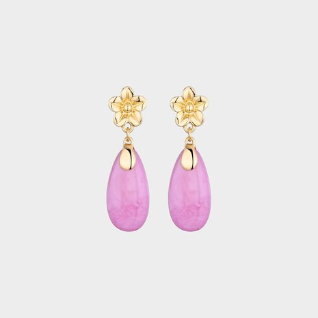 Oorbellen bloem druppel fuchsia