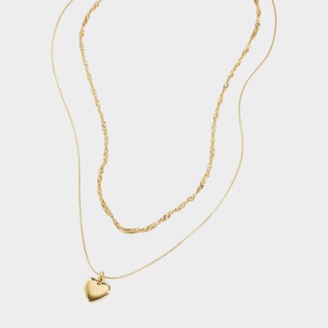 Ketting dubbel hart