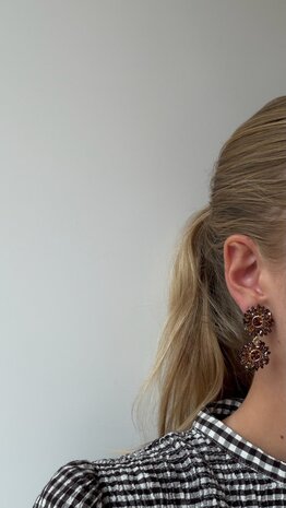 Oorbellen duo rond blauw