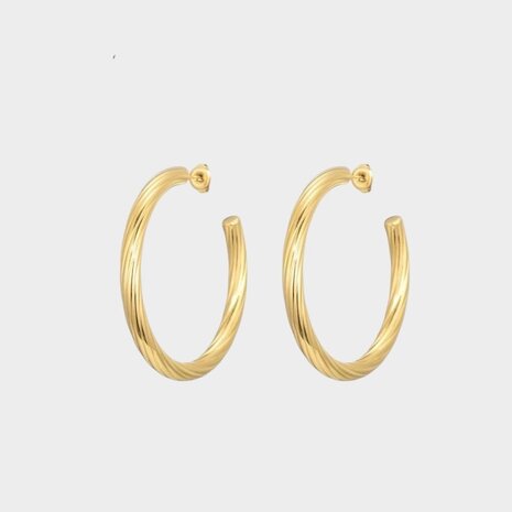 Oorbellen creool twist goud