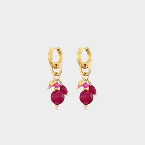 Oorbellen creool bol fuchsia