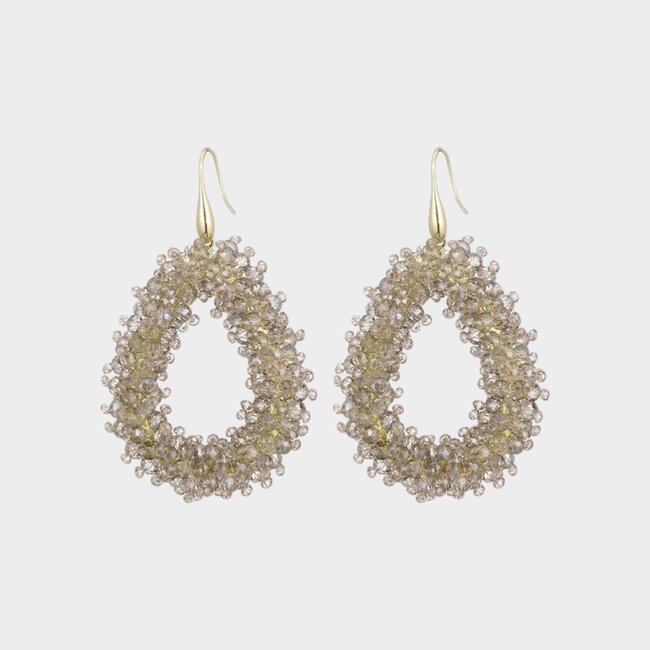 Oorbellen candy druppel taupe