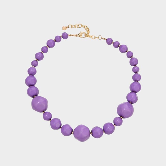 Ketting resin kraal paars