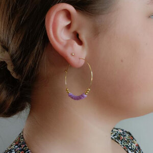 Oorringen rocaille cognac