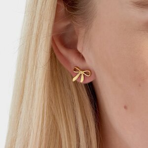 Oorbellen steker strikje goud