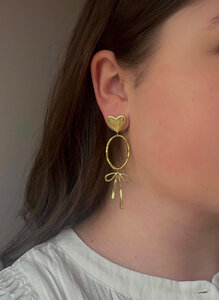 Oorbellen ovaal strik goud