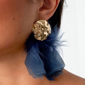 Oorbellen knop veer olijf