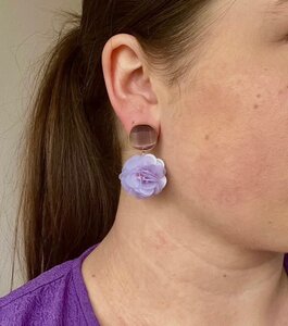 Oorbellen cat bloem roze